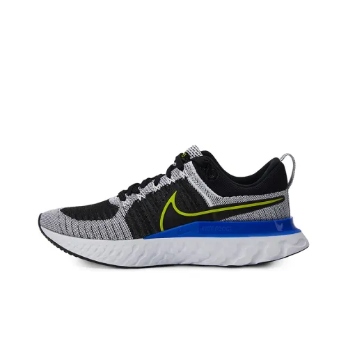 Nike React Infinity Run Flyknit 2 Амортизаторы Slip-resistant Низкий топ Повседневные беговые кроссовки Мужские Черный Серый Синий