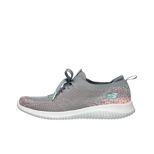 Skechers Ultra Flex 1,0 Сумерки TWINKLE Устойчивый к истиранию Низкий Топ Повседневная обувь Женская Серый Розовый