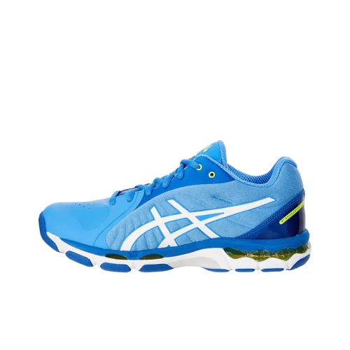 ASICS Гель Netburner 19 Устойчивый к истиранию Дышащий Низкий Топ Беговые кроссовки Женские Синий Белый