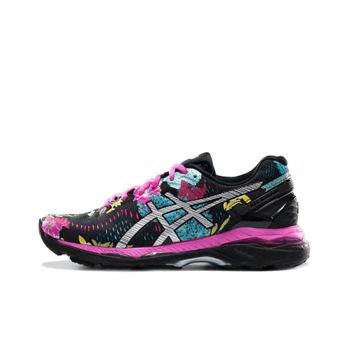 Asics Gel Kayano 23 Устойчивый к истиранию Дышащие Низкие Кроссовки для Бега Женские Черный Серебряный Розовый