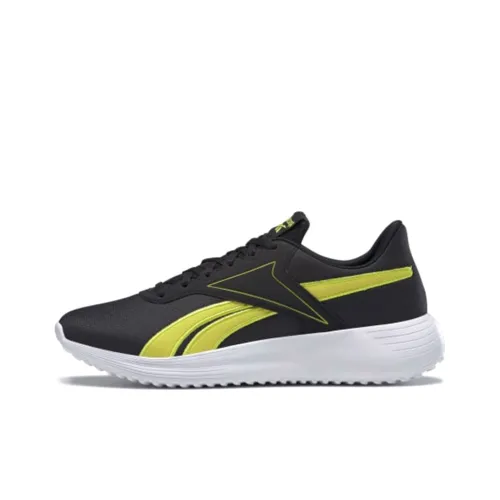 Reebok Lite 3 Устойчивые к истиранию низкие беговые кроссовки Мужские Черные Желтые