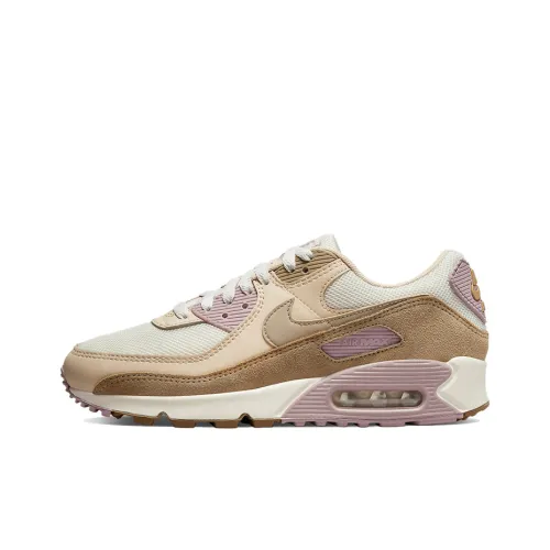 Nike Air Max 90 Low Беговые кроссовки Мужские Бежевые Желтые Фиолетовые
