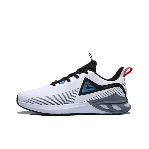 PEAK Кожаный верх Амортизация Устойчивый к истиранию Дышащий Низ Устойчивый Низкий Топ Беговые кроссовки Мужской Белый Черный