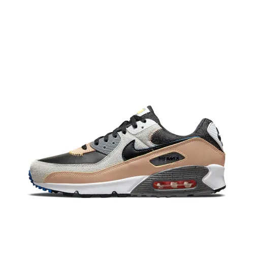 Nike Air Max 90 Low Топ Марафон Беговые кроссовки Мужской Черный Серый