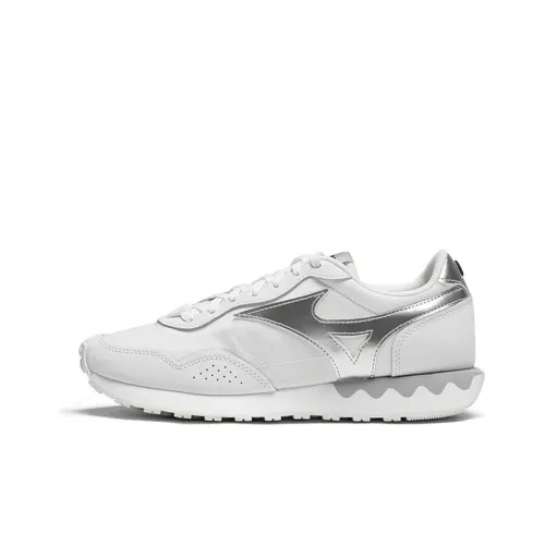 Mizuno LG 70s Slip-resistant Abrasion-resistant Breathable Low-Top Running Shoes Unisex White Silver Мицубо LG 70s Противоскользящий Устойчивый к истиранию Дышащие Низкие Беговые Кроссовки Унисекс Белый Серебряный