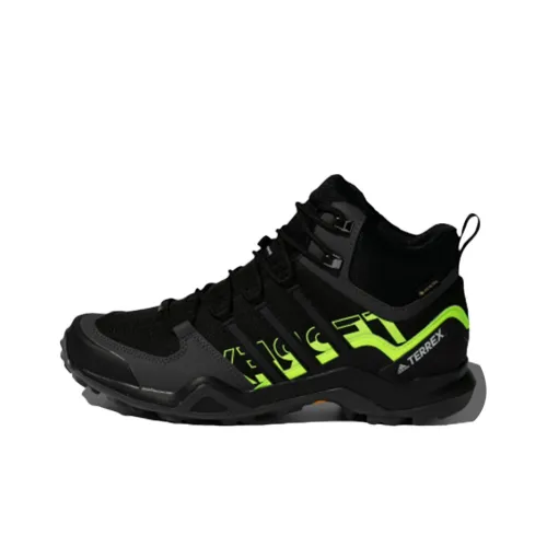 adidas Terrex SWIFT R2 MID GT Дышащий и противоскользящий MID Топ Походная обувь Мужская Черный Зеленый