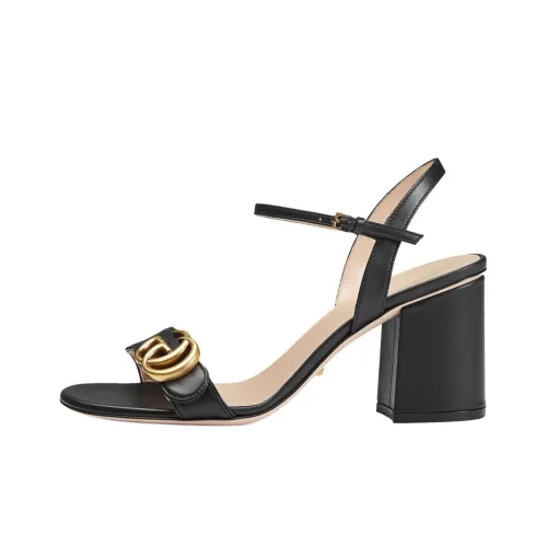 GUCCI Double G One Strap Sandals Women's Black