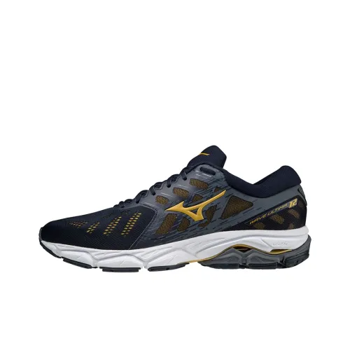 Mizuno Wave Ultima 12 Амортизаторы Slip-resistant устойчивые к истиранию Низкий топ Беговые кроссовки Мужские Черный Желтый