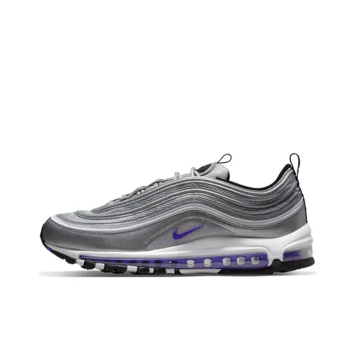 Nike Air Max 97 Reflective Low Top Air Ma Повседневные Беговые Кроссовки Мужские Серебристо-фиолетовые