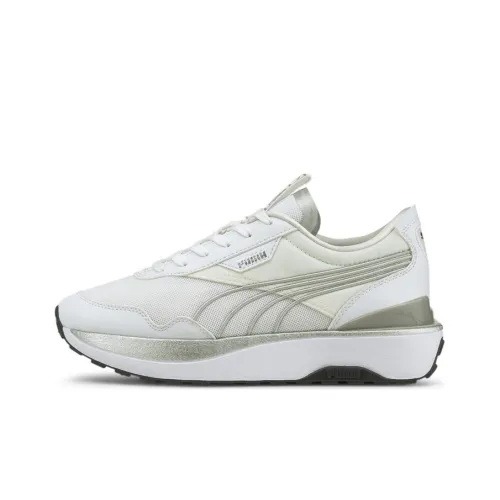 PUMA Cruise Rider Trainer Slip-resistant Abrasion-resistant Low Top Беговые кроссовки Женские Белые Серебряные