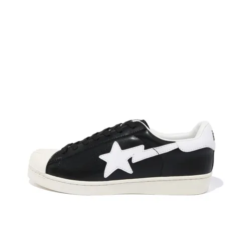 A BATHING APE Черепа STA Низкий Топ Стильный Скейтбординг Мужской Черный