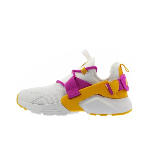Nike Air Huarache Shock Absorbers Slip-Resistant Abrasion-Resistant Low-Top Беговые кроссовки Женские Черный Желтый Фиолетовый