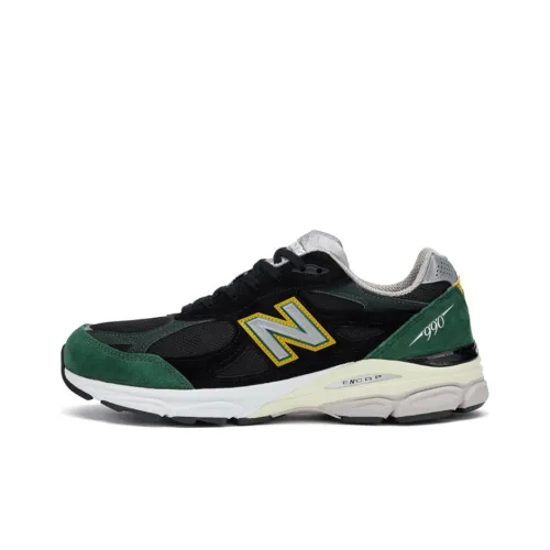 New Balance NB 990 V3 Low Топ Беговые кроссовки Мужской Черный Зеленый Сделано в США