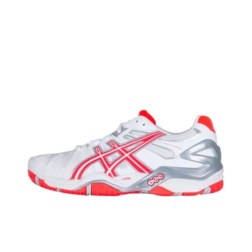 Asics Гель Resolution 5 Low Топ Беговые кроссовки Женские Белые Серебристо-розовые