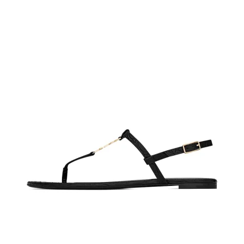 SAINT LAURENT CASSANDRA One Ремешок Сандалии 0,5 см Женские Черный