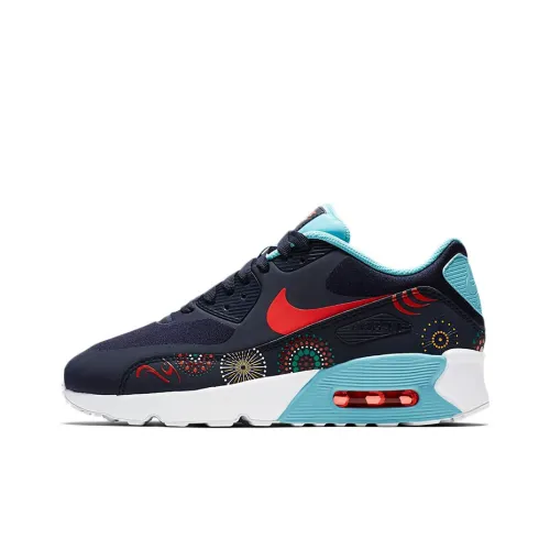 Nike Air Max 90 Low Топ Беговые кроссовки Женские Черный синий красный