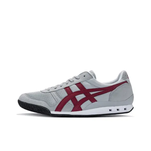 Onitsuka Tiger Ultimate 81 Устойчивые к истиранию низкие беговые кроссовки унисекс серо-красного цвета