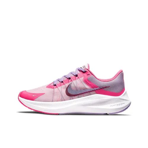 Nike Zoom Winflo 8 Амортизация Противоскользящий Дышащий Низкий верх Повседневная беговая обувь Женская Розовый Фиолетовый
