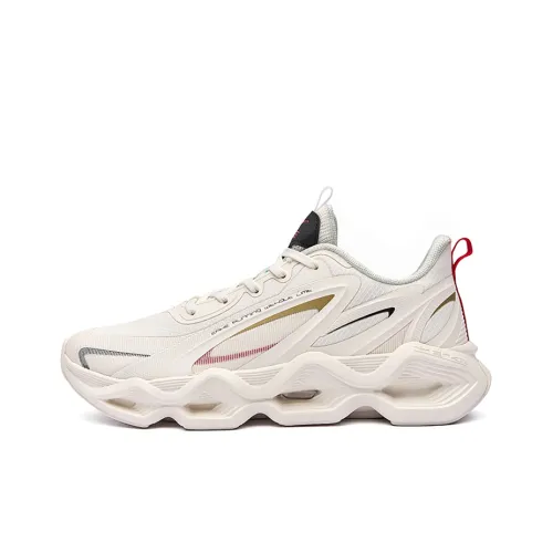 Erke Shock Absorbers Slip-resistant Abrasion-resistant Breathable Low-top Running Shoes Men's White Эрке Шок Абсорберы Противоскользящие Устойчивые к истиранию Дышащие Низкие Кроссовки для бега Мужские Белые