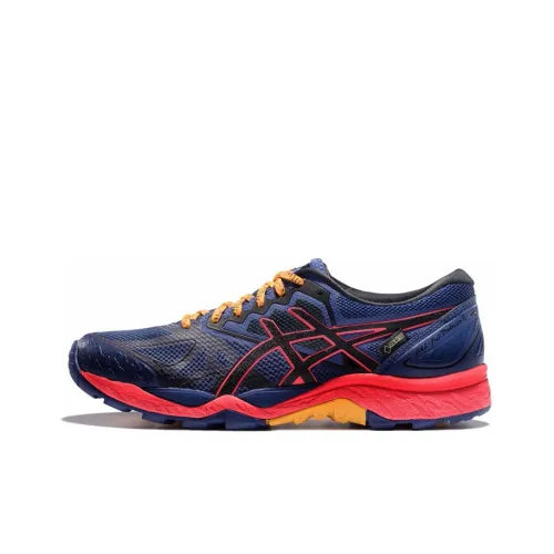 Asics Gel FujiTrabuco 7 Устойчивые к истиранию Низкие Кроссовки для бега Женские Синие Красные
