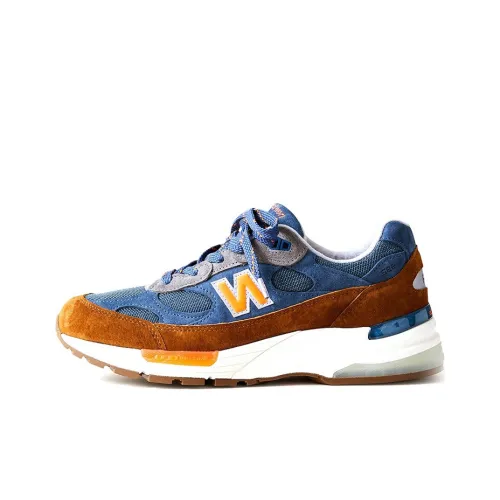 J.Crew x New Balance NB 992 Амортизация Износостойкий Низкий Топ Беговые кроссовки Мужские Синий Коричневый