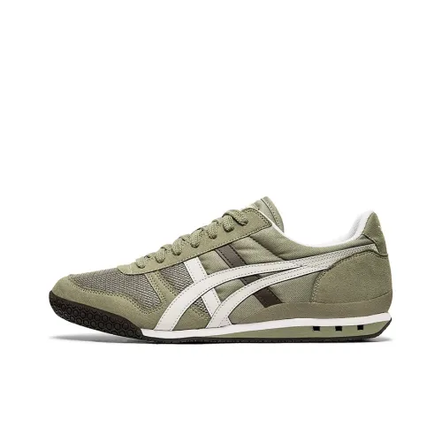 Onitsuka Tiger Ultimate 81 Устойчивые к истиранию Низкие Беговые кроссовки Унисекс Горохово-зеленый