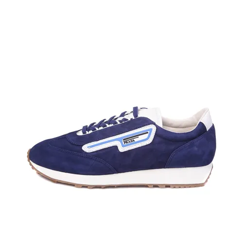 PRADA Спортивные туфли с плоской подошвой Мужские Темно-синие