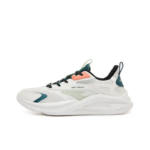 Erke Shock Absorbers Slip-Resistant Abrasion-Resistant Lightweight Low-Top Casual Running Shoes Men's Ivory White