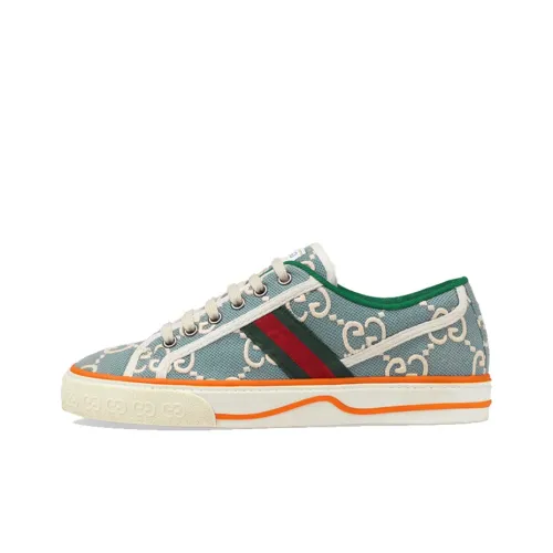 GUCCI Tennis 1977 Стильные Скейтбординги Женские Светло-синий Эффект Потертости Позиционирование Стиля