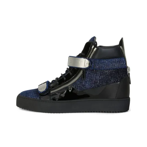 Giuseppe Zanotti GZ Coby High Топ Скейтборд Кроссовки Мужские Морской Синий