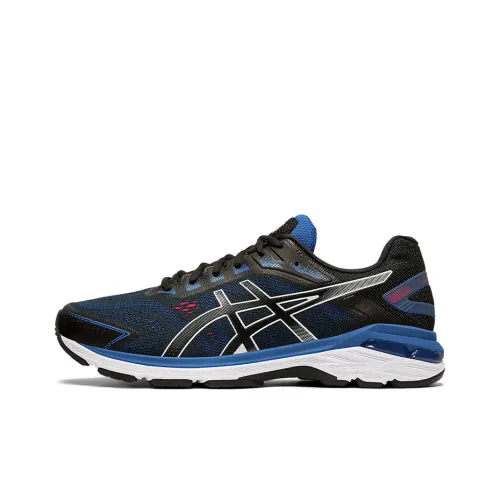 Asics GT 2000 7 Устойчивый к истиранию Дышащий Низкий Топ Беговые кроссовки Мужские Синий Черный 2E Ширина