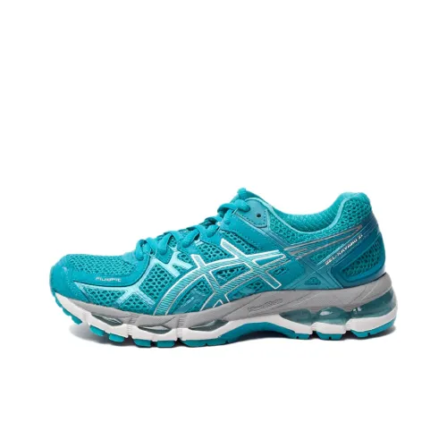 Asics Gel Kayano 21 Low Топ Беговые кроссовки Женские Нефритово-зеленый Серебряный