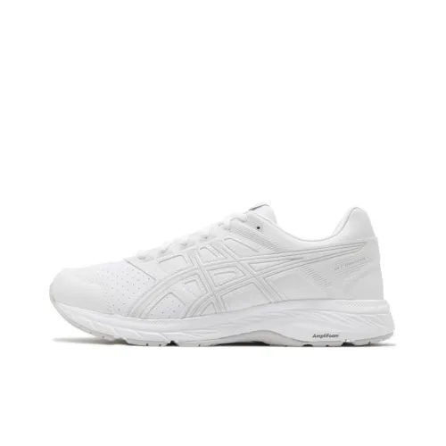 Asics Гель Contend 5 Устойчивый к истиранию Низкий Топ Беговые кроссовки Мужские Белые Ширина 4E