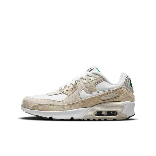 Nike Air Max 90 Low Топ Повседневные Беговые Кроссовки Женские Парусно-белые