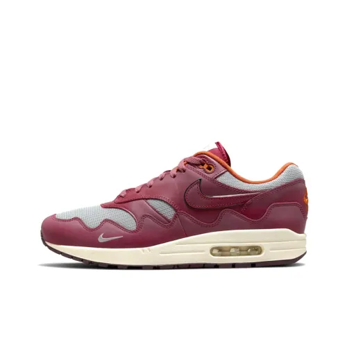 Patta x Nike Air Max 1 Амортизация и Дышащий Низкий Топ Повседневные Беговые Кроссовки Унисекс Красный