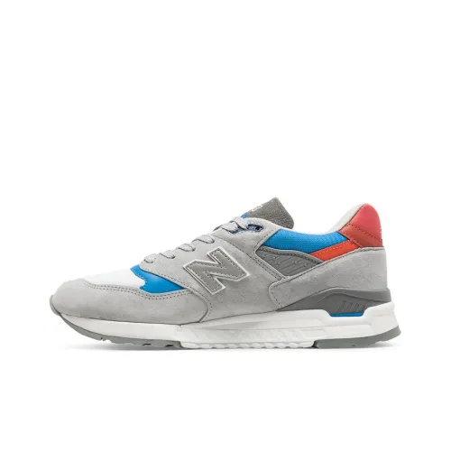 New Balance NB 998 Low Топ Беговые кроссовки Унисекс Серый синий красный Сделано в США