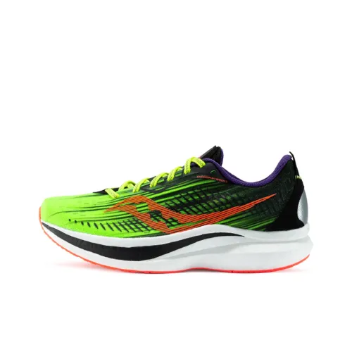 Saucony Endorphin Speed 2 Амортизация Устойчивость к истиранию Поддержка Низкий верх Беговые кроссовки Женские Неоново-зеленый