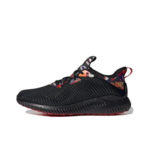 Adidas Alphabounce 1 Slip-Resistant и Breathable Low-Top Повседневные Беговые Кроссовки Унисекс Черные Красные