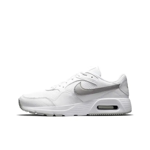 Nike Air Max SC Low Топ Беговые кроссовки Женские Белые Серебряные Минималистский стиль Спортивный