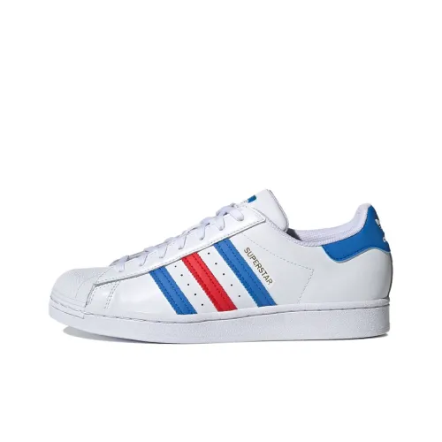 Adidas Originals SUPERSTAR Low Топ Скейтборд Кроссовки Унисекс Белый Красный Синий