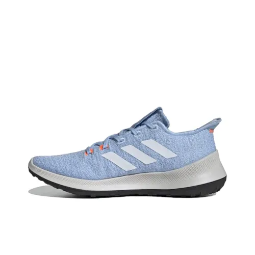 Adidas SenseBounce+ Short Resistant и Breathable Low-Top Marathon Беговые кроссовки Женские Light Blue