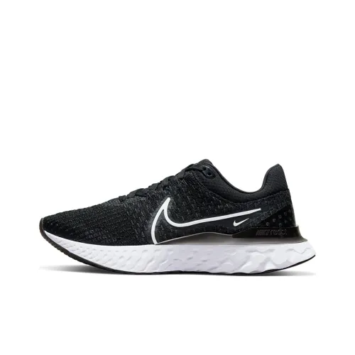 Nike React Infinity Run Flyknit 3 Low Топ Повседневные Беговые Кроссовки Женские Черно-Белые