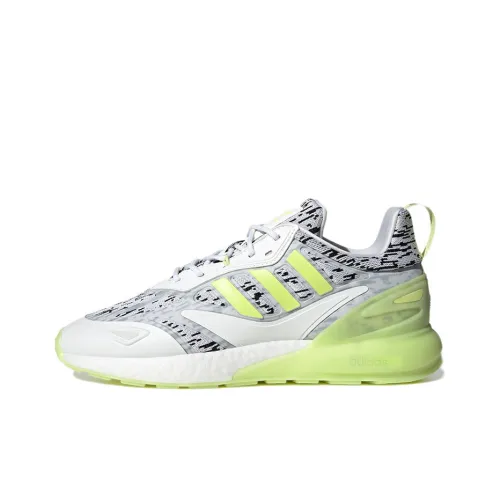 Adidas Originals ZX 2K BOOST 2,0 Устойчивые к истиранию низкие беговые кроссовки унисекс Белый Серый Зеленый