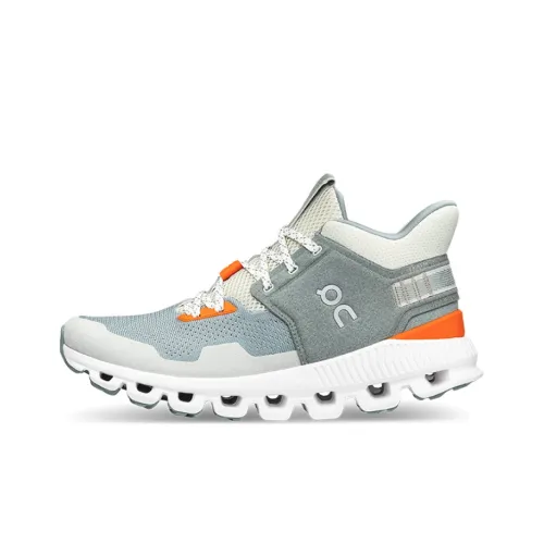 On Cloud Hi Шокабассирующие Низкий Топ Беговые кроссовки Женские Серо-голубой