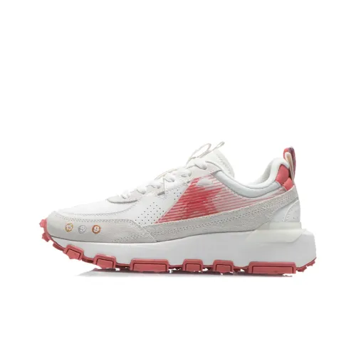 Лайнер Амортизация Низкий Топ Беговые Кроссовки Женские Белые Красные