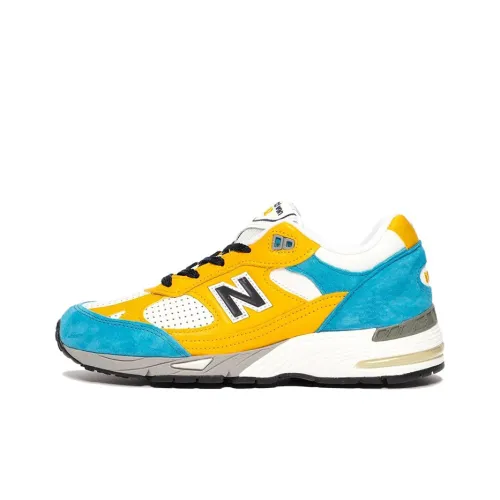 SNS x New Balance NB 991 Series Низкий Топ Повседневные Беговые Кроссовки Мужские Желто-Синие