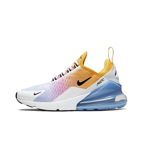 Nike Air Max 270 Low Беговые кроссовки Женские Белый Синий Желтый