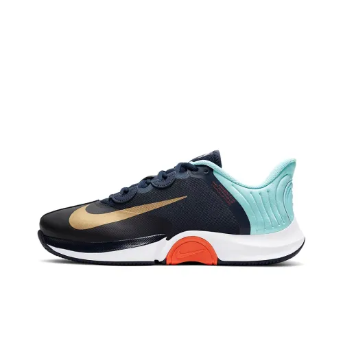 Nike Air Zoom GP Court Turbo Противоскользящие Дышащие Легкие Низкие Кроссовки для Тенниса Мужские Черные Синие Белые