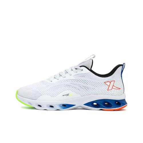 XTEP Амортизация SPIN Технология Дышащий Амортизация Низкий Топ Беговые кроссовки Мужской Белый Зеленый