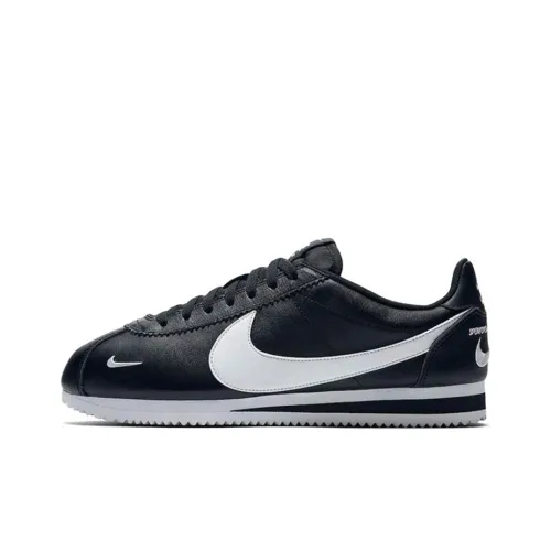 Nike Cortez Амортизация Противоскользящий Легкий Покрытие Низкий Топ Марафон Беговые кроссовки Мужской Черный Белый